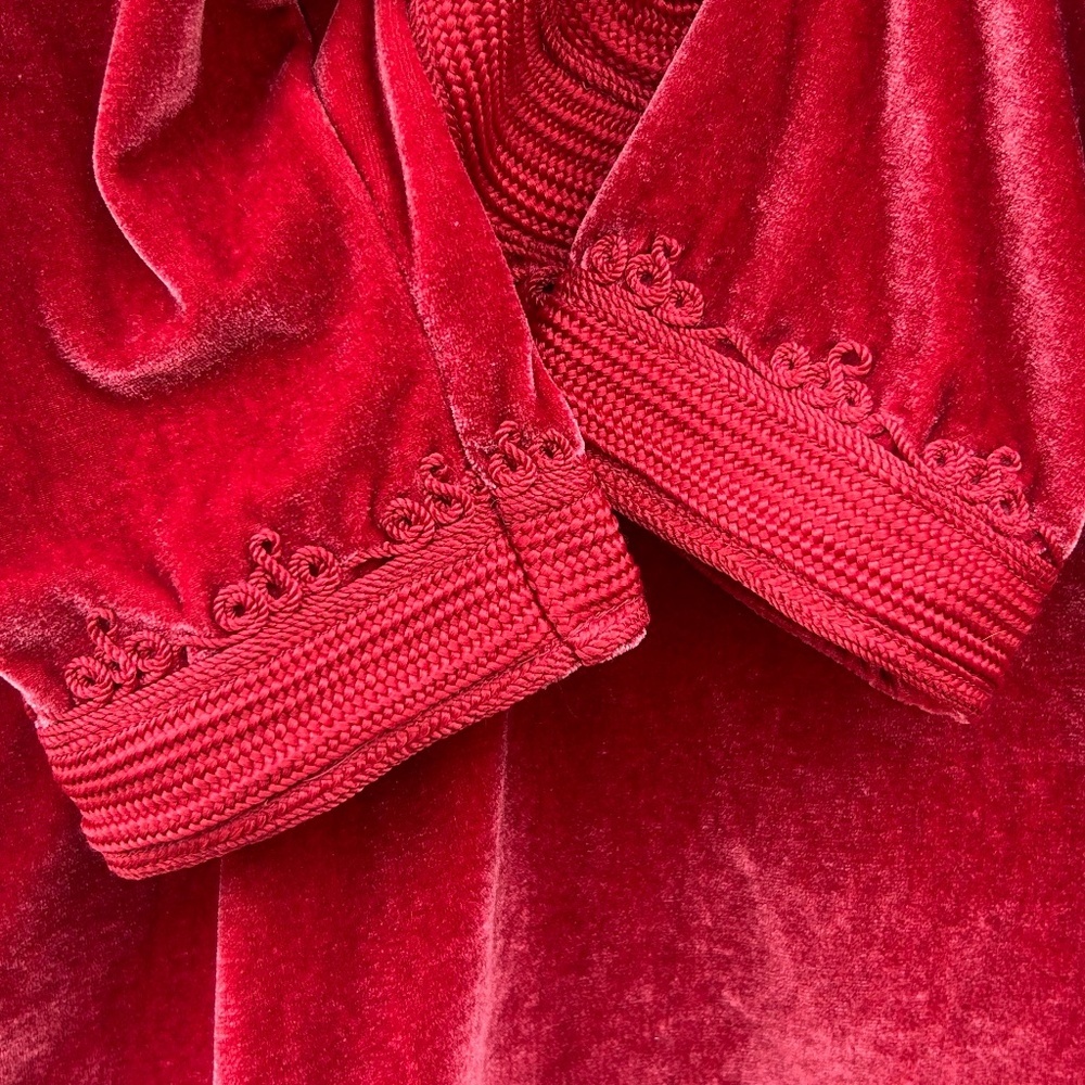 Soft Surroundings Red Velvet Embroidered Tunic Holiday Size XS - Picture 5 of 8